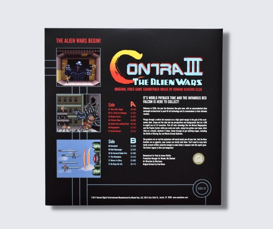 Contra 3: The Alien Wars Soundtrack LP