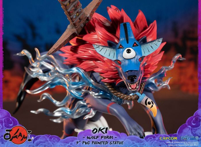 Okami - Oki Wolf form 9" PVC Statue