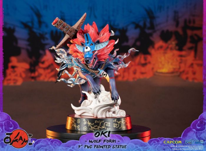 Okami - Oki Wolf form 9" PVC Statue