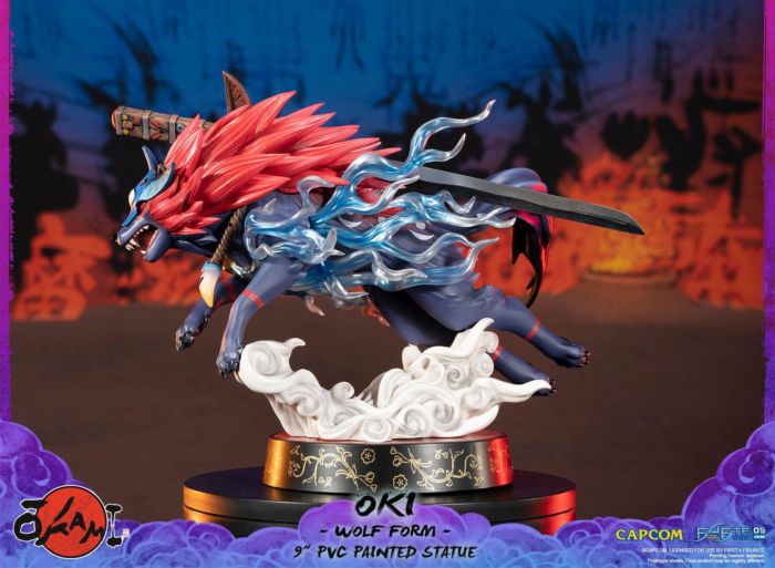 Okami - Oki Wolf form 9" PVC Statue