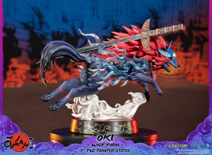 Okami - Oki Wolf form 9" PVC Statue